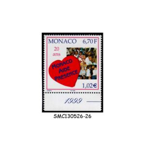 Stamps from MONACO - 1999 20yrs of AID ORGANIZATION "MONACO AIDE & PRESENCE"  - 1V MINT NH