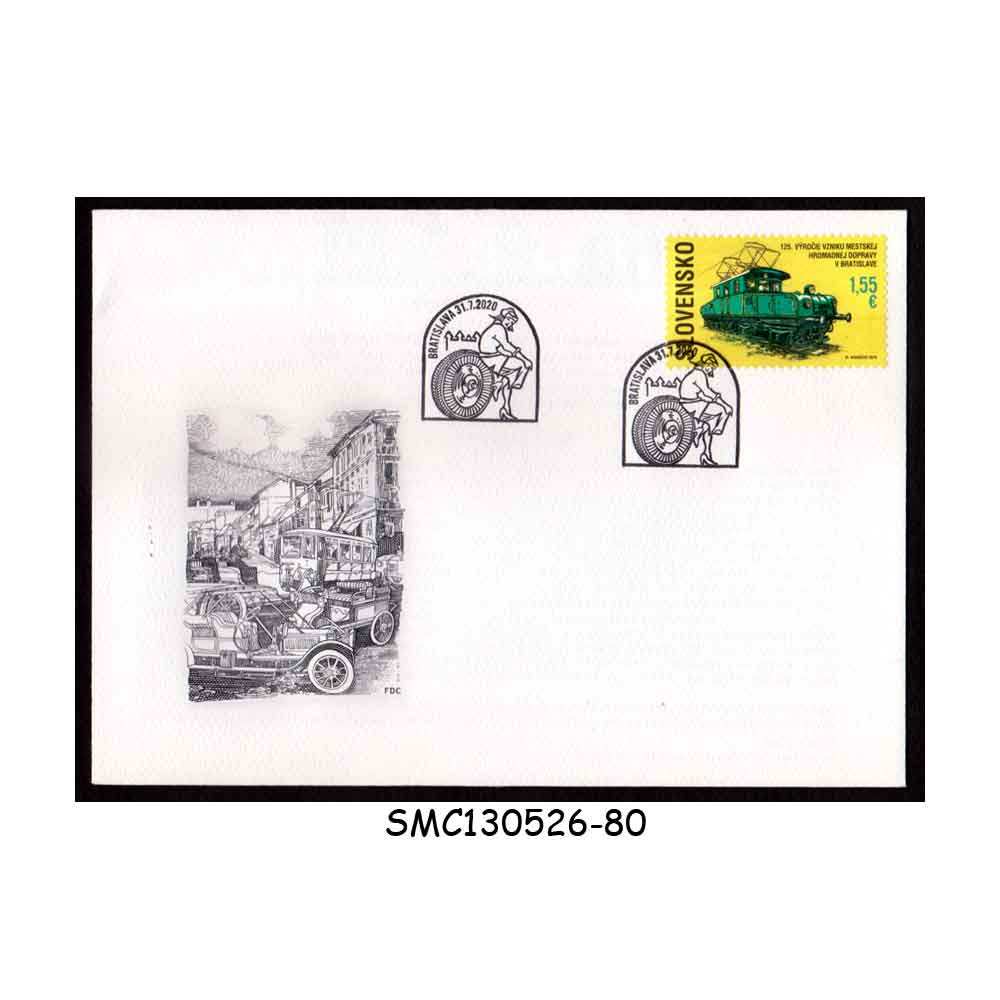 Stamps from SLOVAKIA - 2020 125th ANNIV. OF URBAN PUBLIC TRANSPORT IN BRATISLAVA / RAILWAY - FDC