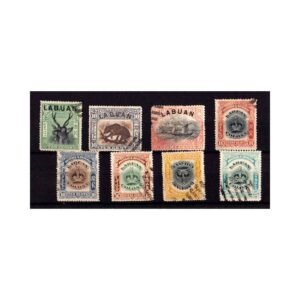 LABUAN OVPT on NORTH BORNEO - 1894 SELECTED STAMPS - 8V - USED