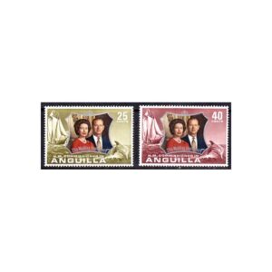 ANGUILLA - 1972 SILVER WEDDING - 2V MINT NH