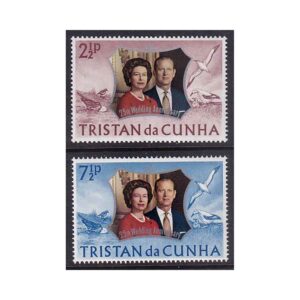 TRISTAN DA CUNHA - 1972 QEII SILVER WEDDING - 2V - MINT NH