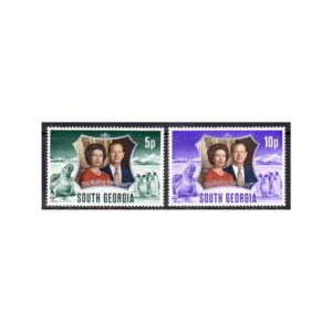SOUTH GEORGIA - 1972 SILVER WEDDING QEII SCOTT#35-36 2V - MINT NH
