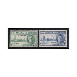 MALTA - 1946 KGVI VICTORY - 2V - MINT NH