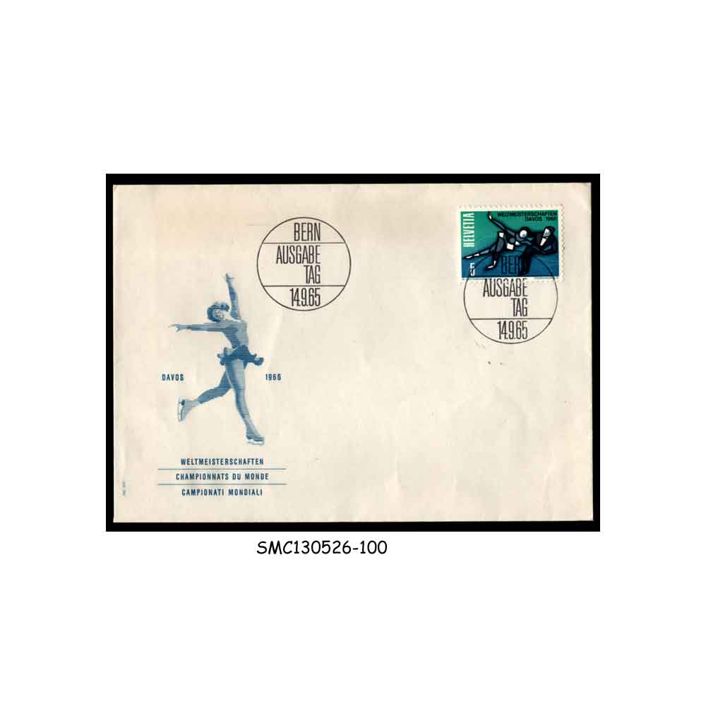 Stamps from SWITZERLAND - 1965 WORLD CHAMPIONSHIP OF ICE SKATING / SPORTS - FDC