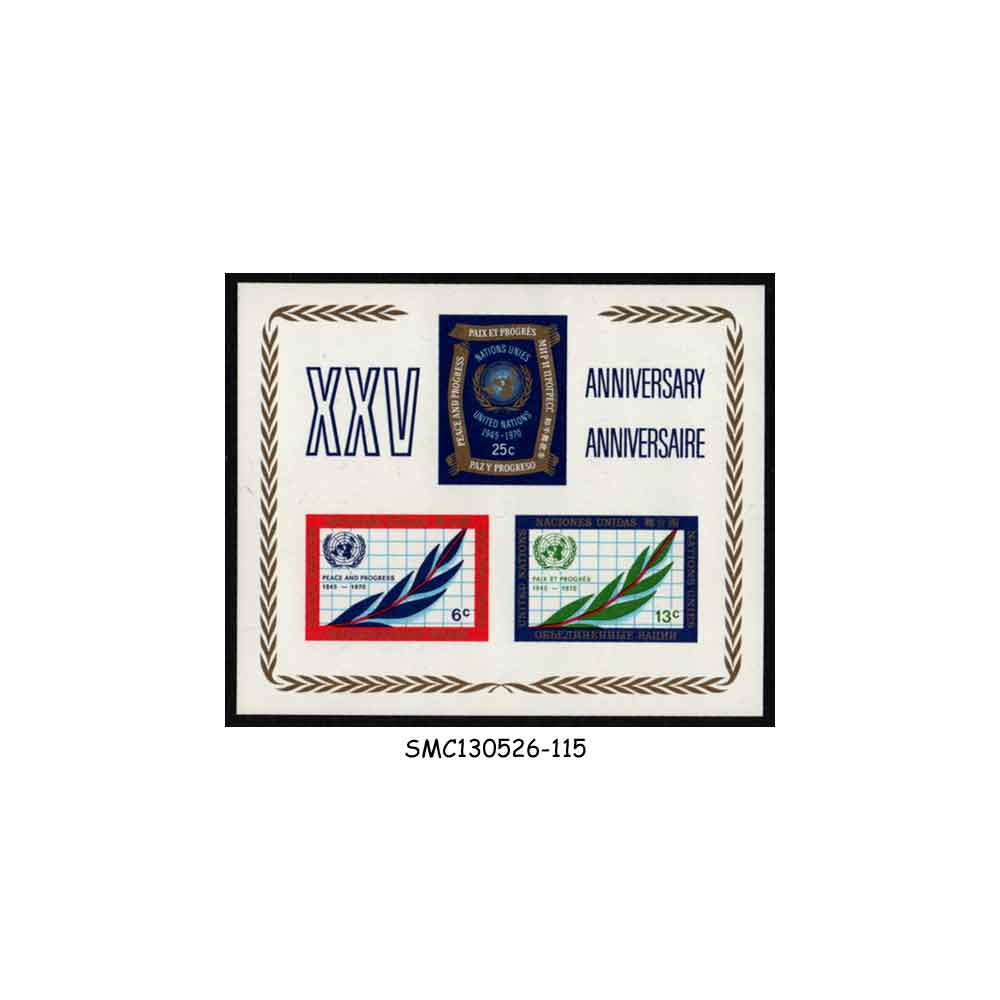 Stamps from UNITED NATIONS UNO - 1970 25th ANNIVERSARY OF UNO - SOUVENIR SHEET - MINT NH