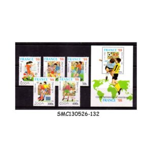 Stamps from LAOS - 1996 FIFA WORLD CUP OF FOOTBALL , FRANCE '98 - SET OF 5-STAMPS + 1-M/S MNH