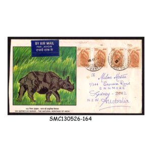 Stamps from INDIA - 2001 RHINOCEROS AIR MAIL COVER TO AUSTRALIA with STAMPS