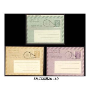 Stamps from INDIA - 1969 GANDHI CENTENARY - 3 DIFFERENT INLAND LETTER CARD with CANCELLATION