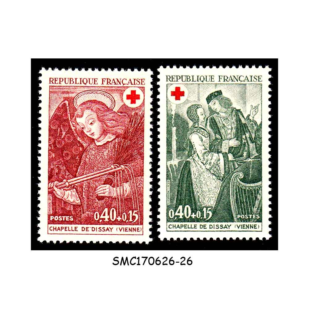 Stamps from FRANCE - 1970 RED CROSS FUND - 2V - MINT NH