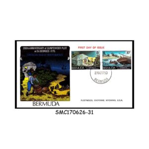 Stamps from BERMUDA - 1975 200th ANNIVERSARY OF GUNPOWDER PLOT AT ST. GEORGES 1775 - FDC