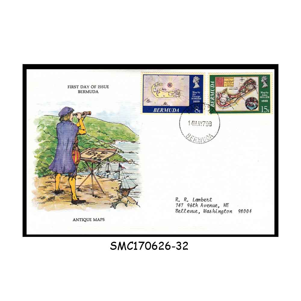 Stamps from BERMUDA -1978 ANTIQUE MAPS - FDC
