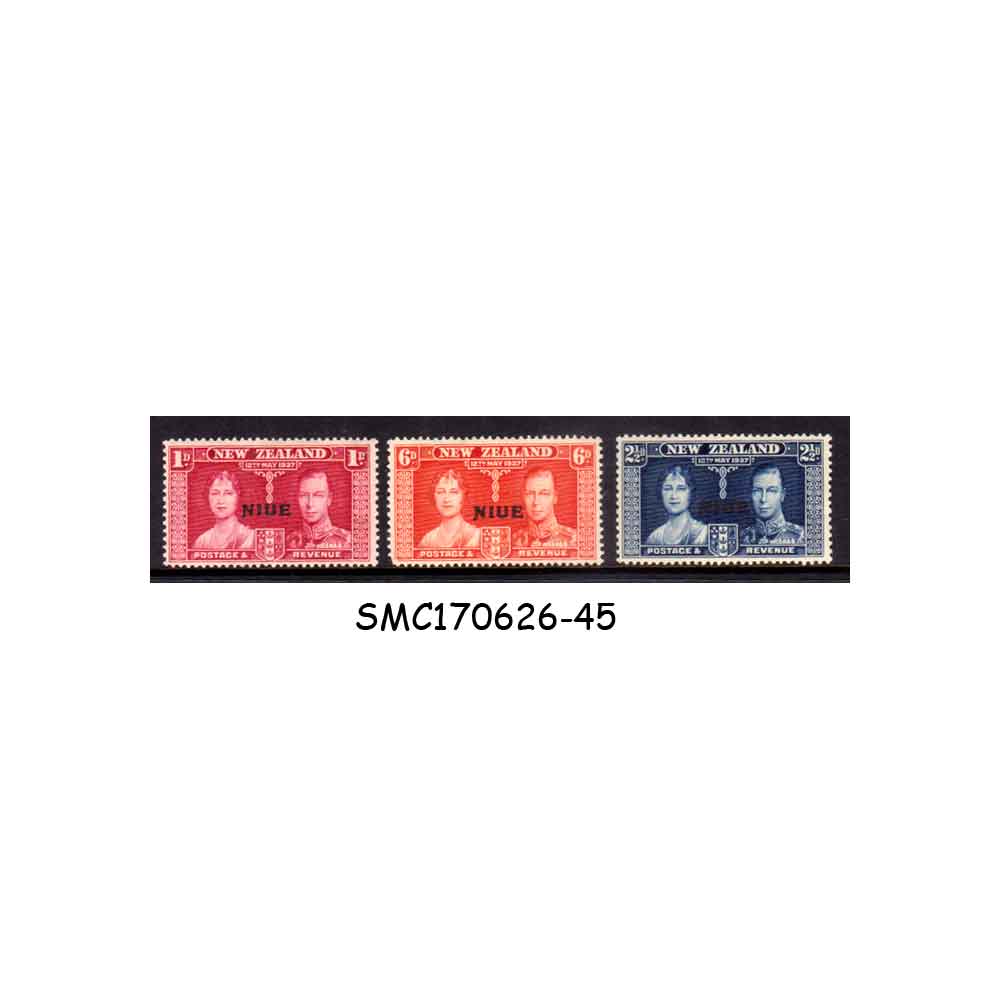 Stamps from NIUE - 1937 KGVI CORONATION - 3V - OVPT MINT NH
