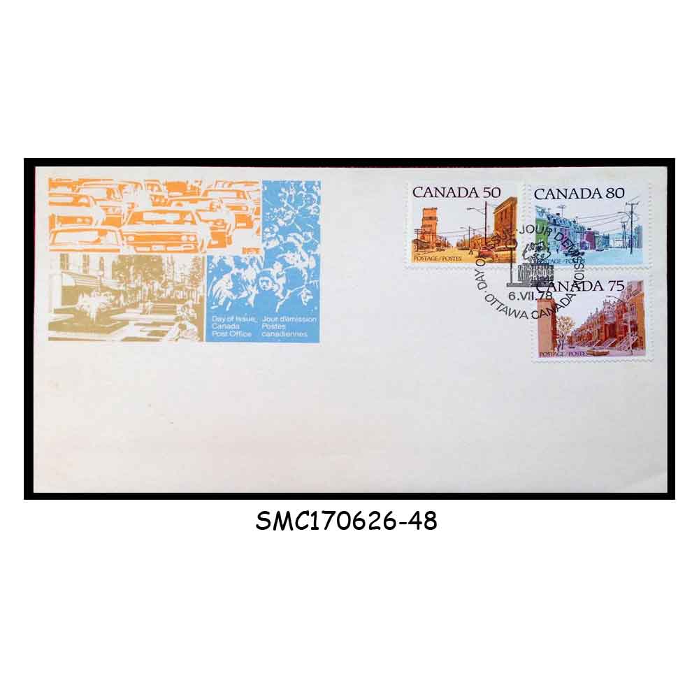 Stamps from CANADA - 1978 DEFINITIVE - CITY STREETS - FDC
