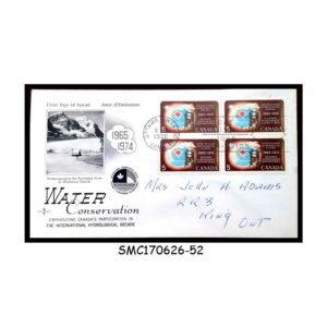 Stamps from CANADA - 1968 WATER CONSERVATION - BLK OF 4 - FDC