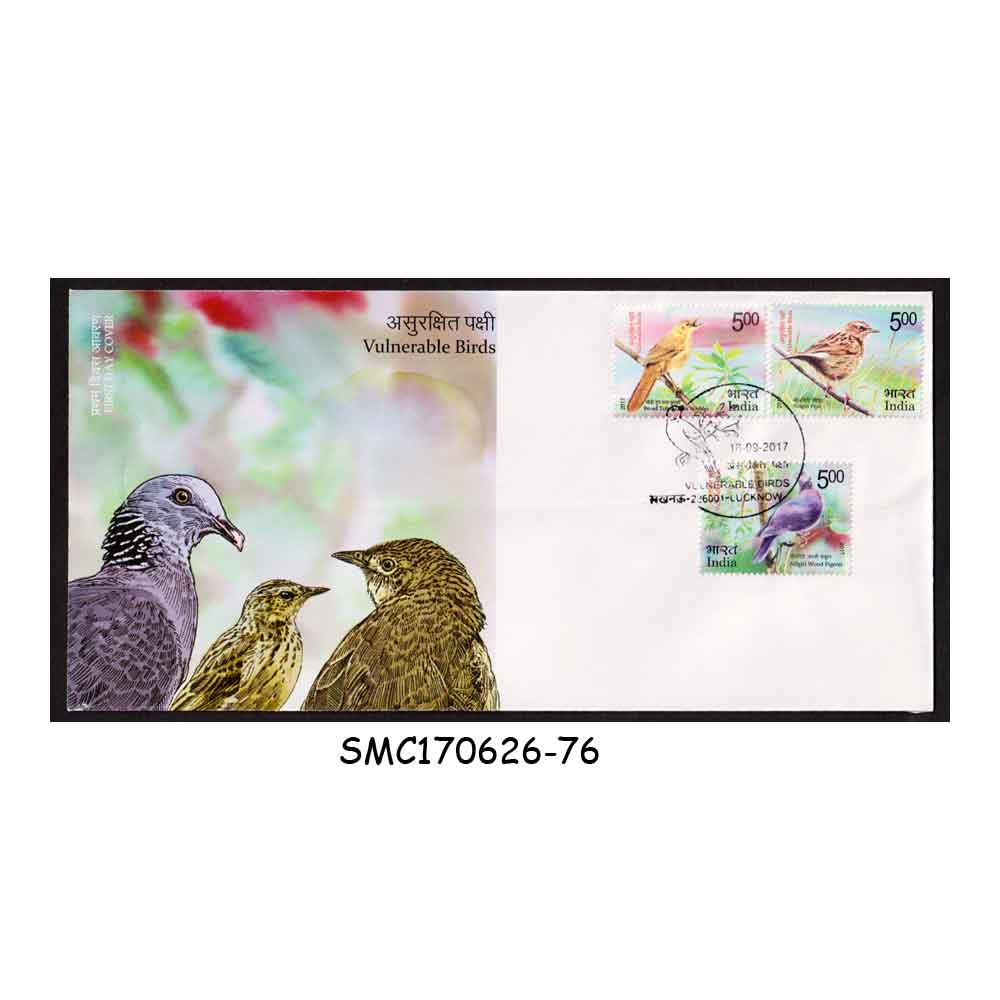 Stamps from INDIA – 2017 VULNERABLE BIRDS – FDC