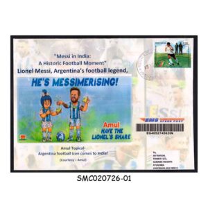 Stamps from INDIA - 2025 AMUL TOPICAL : ARGENTINA FOOTBALL ICON MESSI COMES TO INDIA COVER - COMMERCIALLY USED