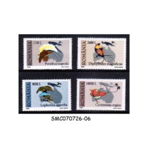 Stamps from ROMANIA - 2000 THE BIRD OF PARADISE SET OF 4V MNH
