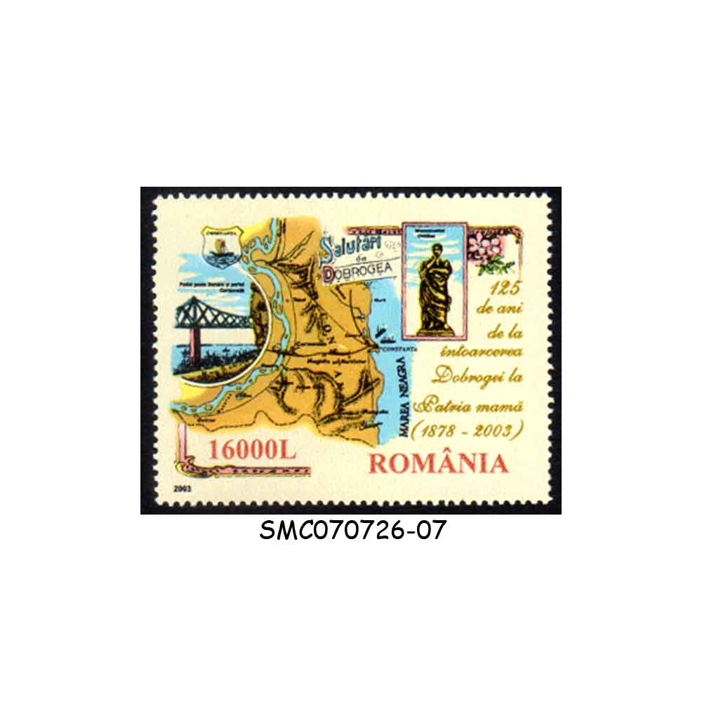 Stamps from ROMANIA - 2003 125 YEARS FROM THE RETURN OF DOBRUDJA TO THE MOTHER COUNTRY 1V MNH