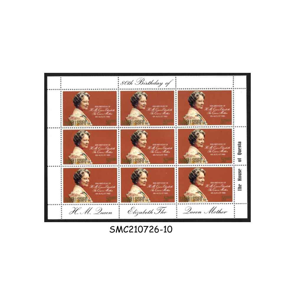 Stamps from SAMOA - 1980 80th Birthday of QUEEN'S MOTHER - SHEETLET - MINT NH