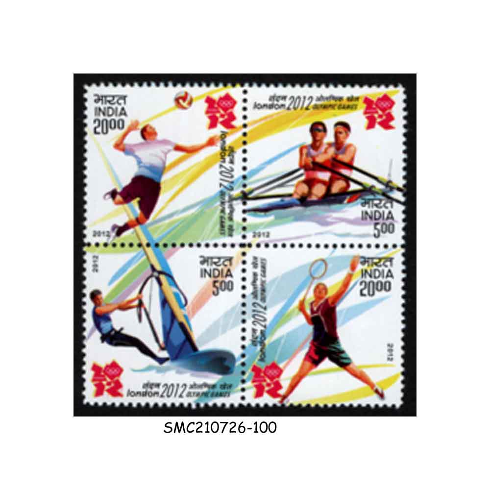 Stamps from INDIA - 2012 OLYMPIC GAMES LONDON 2010 - SE-TENANT BLOCK OF 4 - MINT NH
