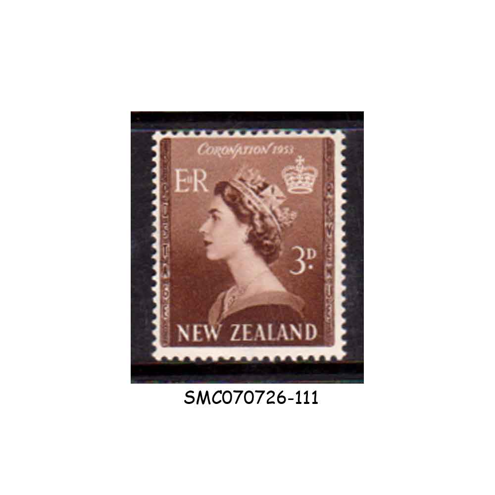 Stamps from NEW ZEALAND - 1953 QEII CORONATION 1V MINT HINGED