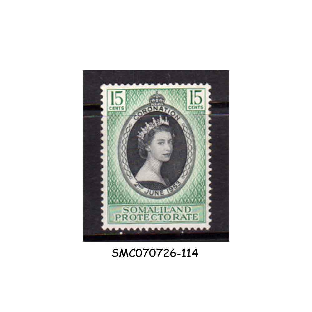 Stamps from SOMALILAND PROTECTORATE - 1953 QEII CORONATION 1V MNH