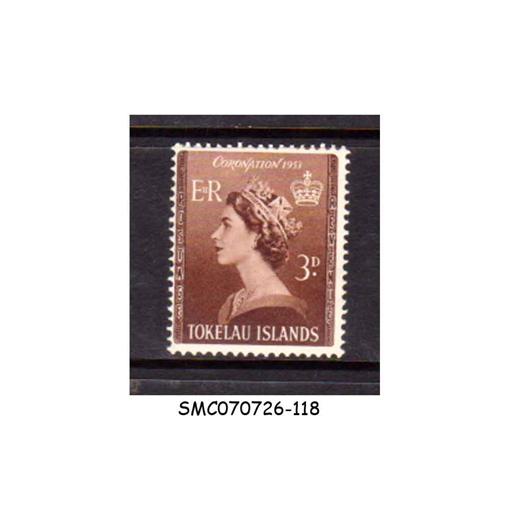 Stamps from TOKELAU ISLANDS - 1953 QEII CORONATION 1V MNH