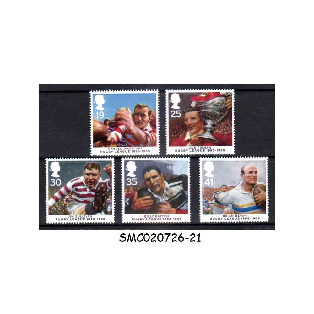 Stamps from GREAT BRITAIN - 1995 CENTENARY OF RUGBY LEAGUE SG#1891-1895 - 5V MINT NH