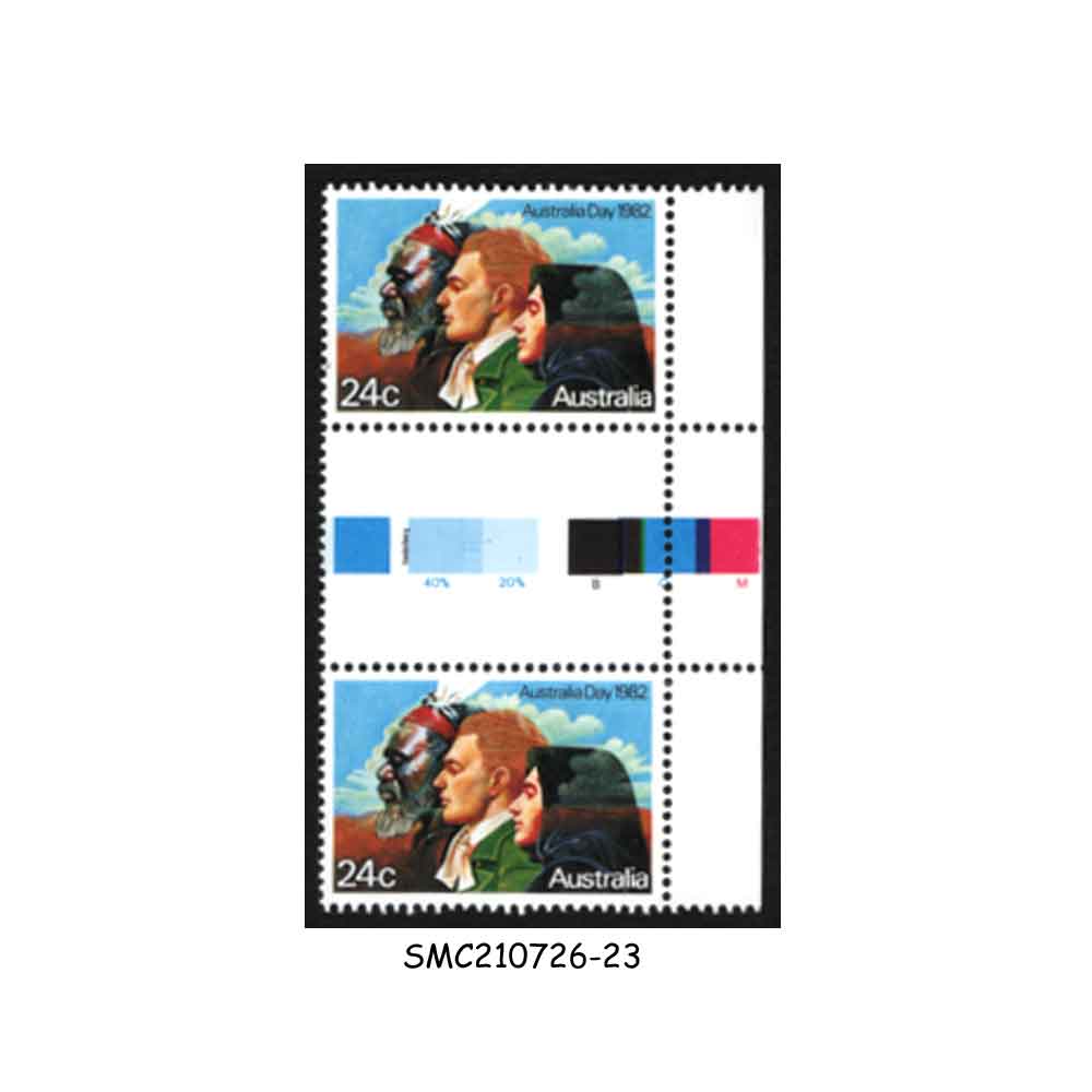 Stamps from AUSTRALIA - 1982 AUSTRALIA DAY - 2V GUTTER PAIR - MINT NH