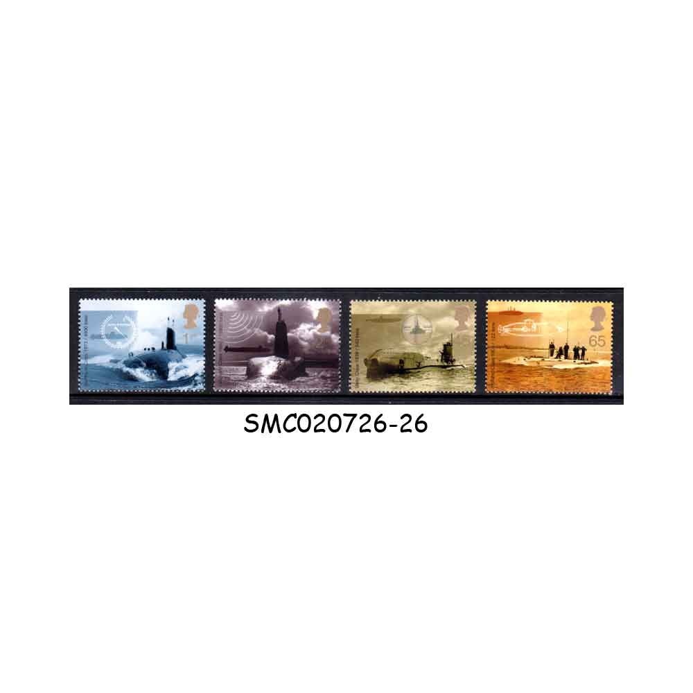 Stamps from GREAT BRITAIN - 2001 ROYAL NAVY SUBMARINE SERVICE SG#2202-2205 - 4V - MINT NH