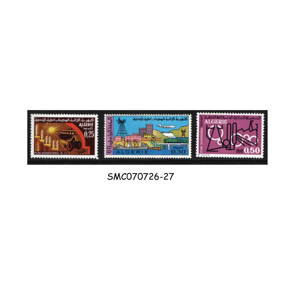 Stamps from ALGERIA - 1970 FOUR YEAR PLAN SCOTT#431-433 - 3V MINT LH