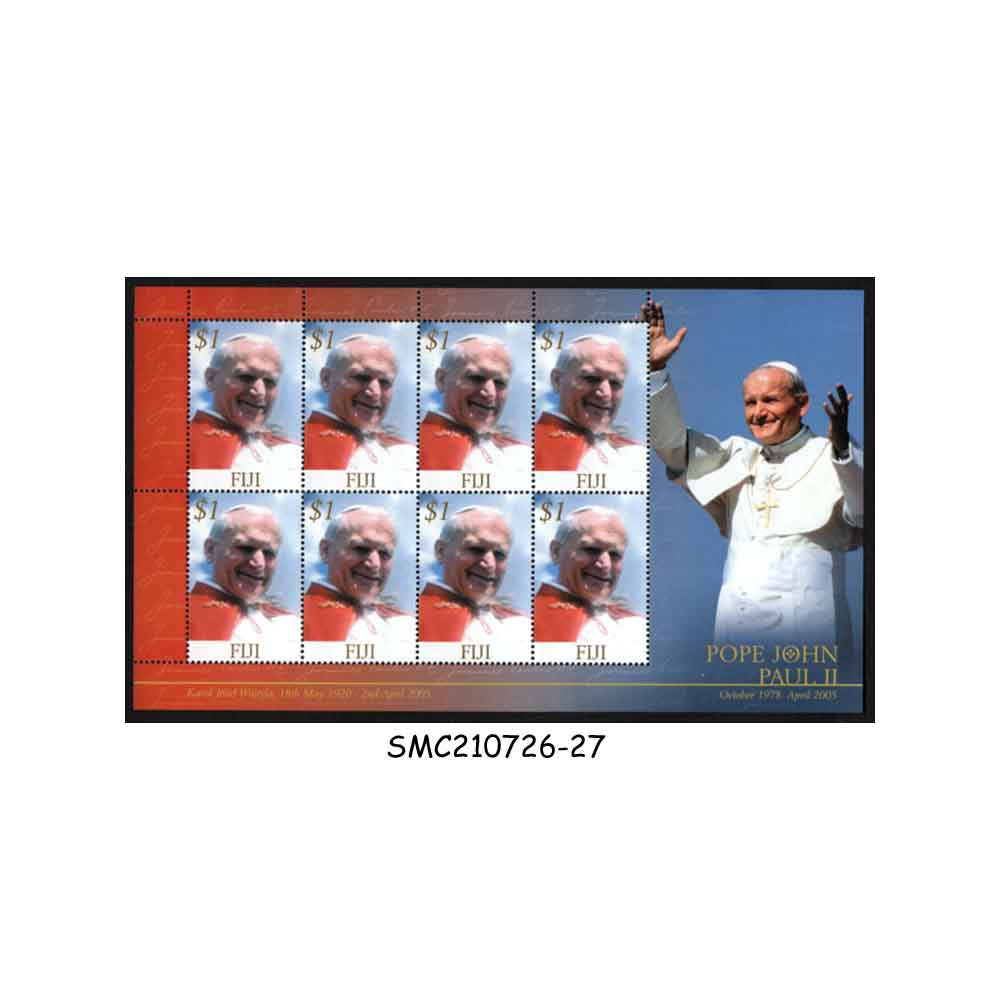 Stamps from FIJI - 2005 POPE JOHN PAUL II - MIN. SHEET MINT NH