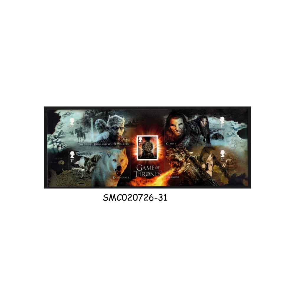 Stamps from GREAT BRITAIN - 2018 GAMES OF THRONE - SOUVENIR SHEET MINT NH SELF-ADHESIVE