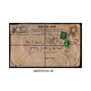 Stamps from GREAT BRITAIN - 1944 KGVI REGISTERED ENVELOPE to CANADA with KGVI Stamps