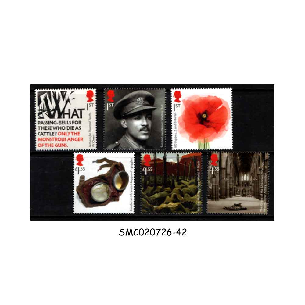 Stamps from GREAT BRITAIN - 2018 CENTENARY OF THE FIRST WORLD WAR (5th Issue) - 6V - MINT NH