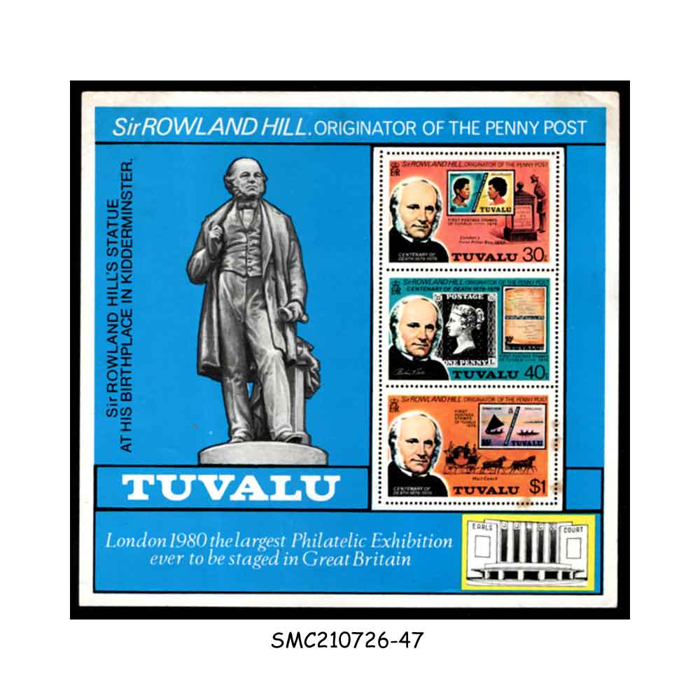 Stamps from TUVALU - 1979 DEATH CENTENARY OF SIR ROWLAND HILL - MIN. SHEET MINT NH