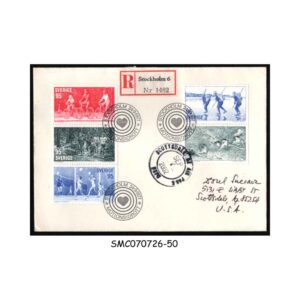 Stamps from SWEDEN - 1977 PHYSICAL FITNESS - FDC REGISTERED ( POSTED in 2002)