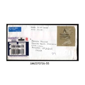 Stamps from GREAT BRITAIN - 2011 REGISTERED ENVELOPE to INDIA