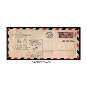 Stamps from UNITED STATES USA - 1930 AIR MAIL  SOUTHERN TRANSCONTINENTAL LOS ANGELES to CALIFORNIA FIRST FLIGHT COVER