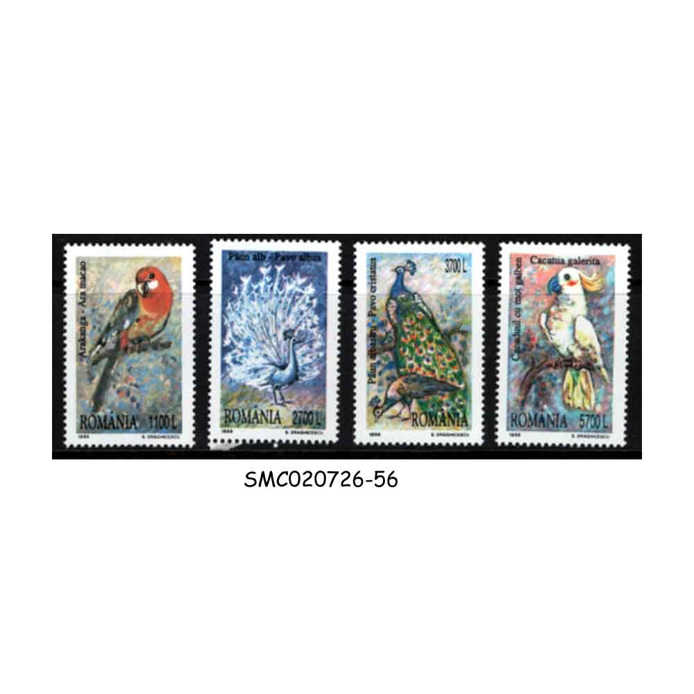 Stamps from ROMANIA - 1999 DECORATIVE BIRDS 4V MNH