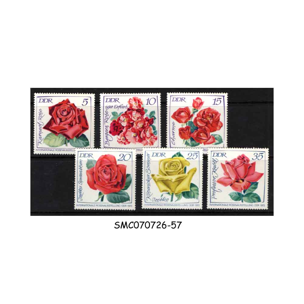 Stamps from GERMANY - 1972 ROSES / FLOWERS - 6V - MINT NH