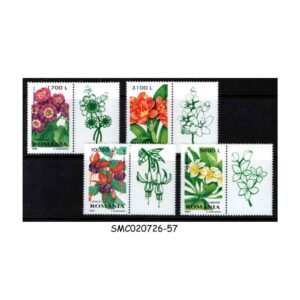 Stamps from ROMANIA - 2000 DECORATIVE PLANTS / FLOWERS 4V MNH