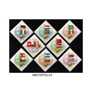 Stamps from HUNGARY - 1962 WORLD CUP OF FOOTBALL CHILE / FOOTBALL SPORTS - 8V - MINT NH