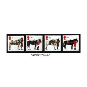 Stamps from GREAT BRITAIN - 1997 ANNIVERSARY OF BRITISH HORSE SOCIETY / HORSES 4V MNH