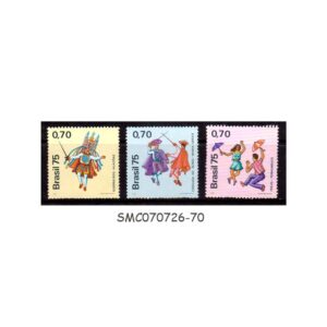Stamps from BRAZIL - 1975 FOLK DANCES - 3V - MINT NH