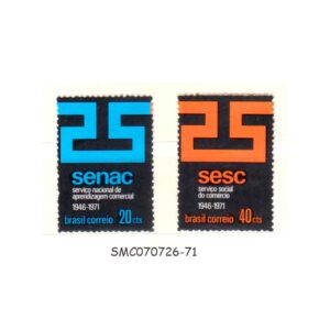 Stamps from BRAZIL - 1971 25th ANNIVERSARY OF SENAC - 2V - MINT NH