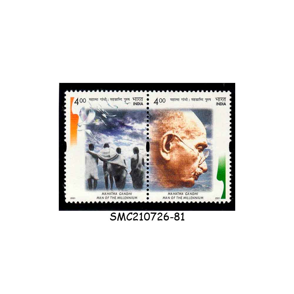 Stamps from INDIA - 2001 MAHATMA GANDHI SG#2021-22 - 2V SE-TENANT - MINT NH