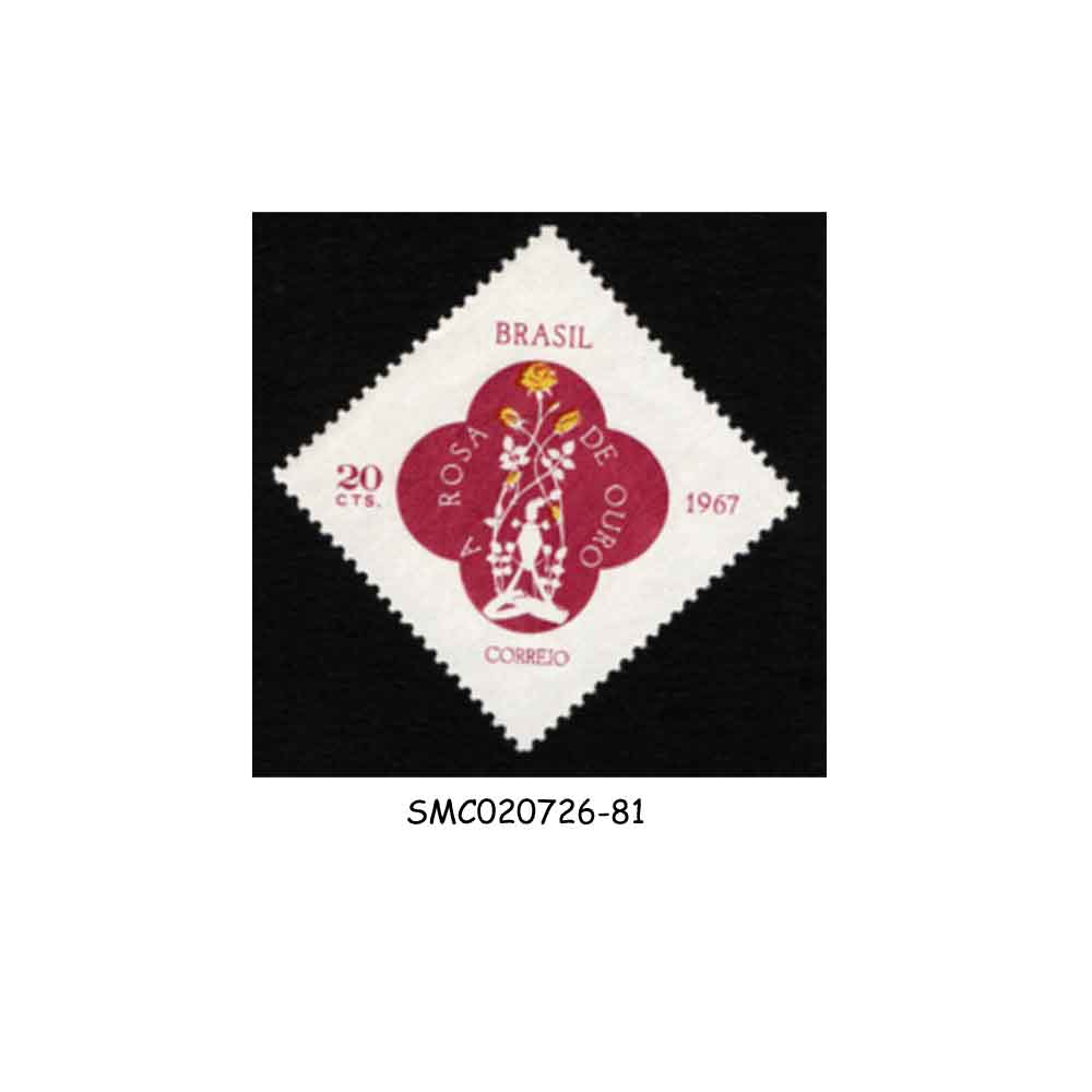 Stamps from BRAZIL - 1967 GOLD ROSE CHURCH N.S. APARECIDA SCOTT#1055 - 1V MINT NH