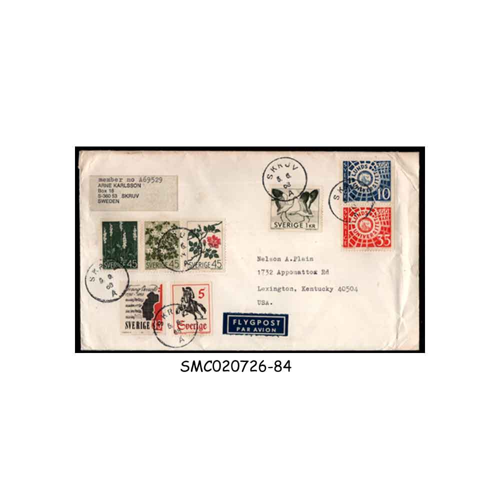 Stamps from SWEDEN - 1968 AIR MAIL ENVELOPE to USA with STAMPS