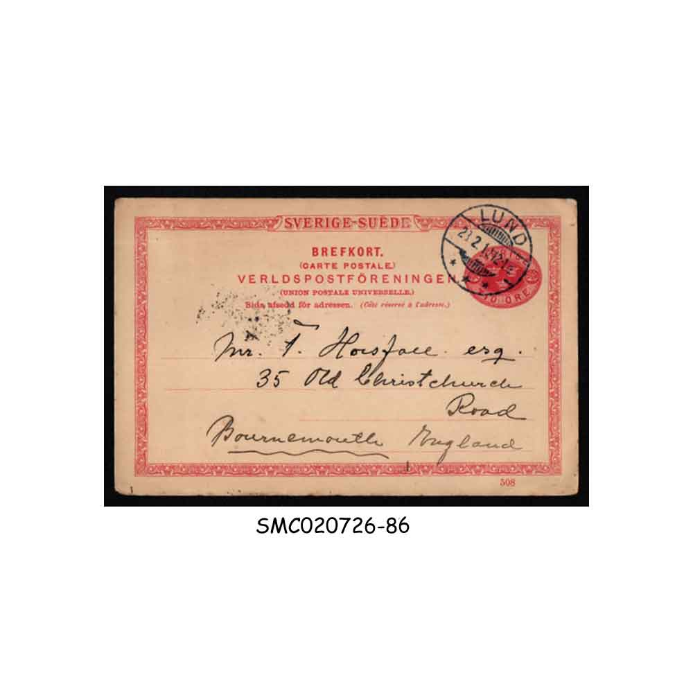 Stamps from SWEDEN - 10ore UPU POSTCARD to ENGLAND